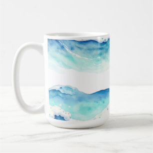 Mug Bordure de vagues océaniques à l'aquarelle