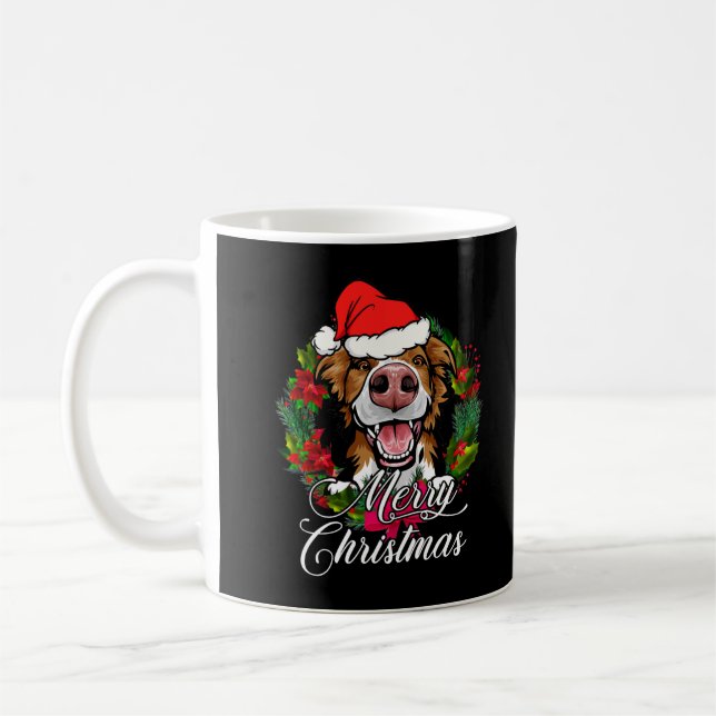Mug Bordure drôle Collie neige Noël Noël Noël Noël Arb (Gauche)