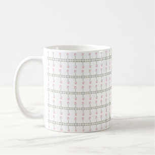 Mug Bordure florale de vigne de lotus rose vintage san
