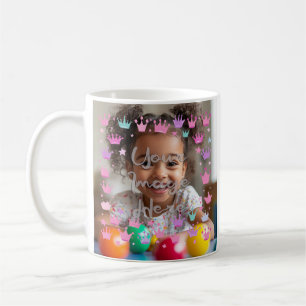 Mug Bordure photo de la Couronne Pastel Pink Purple Pr