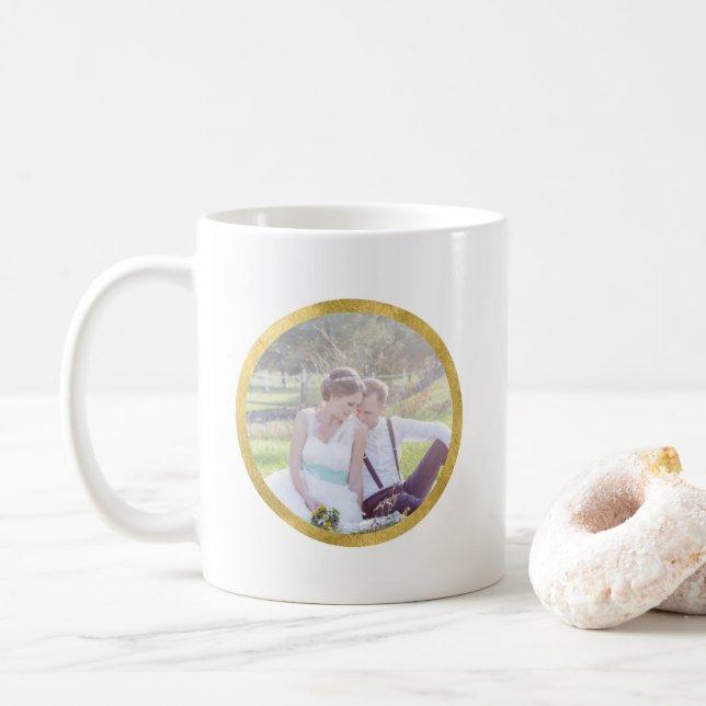Mug Bordure ronde en or Faux 2 photos (Avec donut)