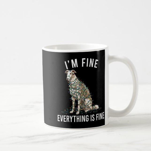 Mug Borzoi Christmas I'm Fine Everything Is Fine  (Droite)