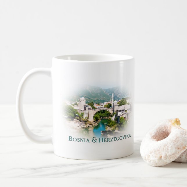 Mug Bosnie-Herzégovine : Mostar (Avec donut)