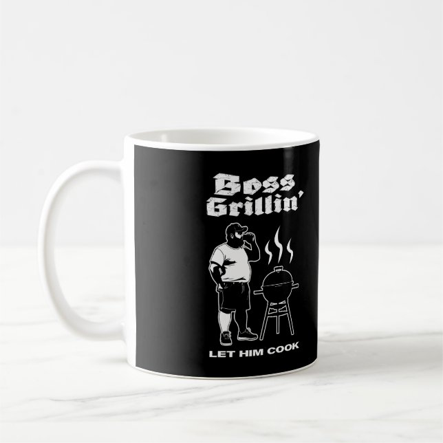 Mug Boss Grillin" (tout blanc) (Gauche)