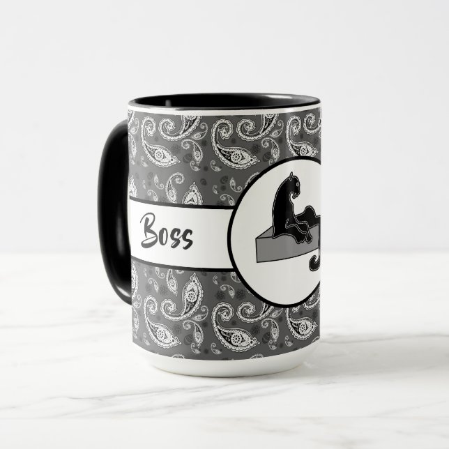 Mug Boss Lady Black Cat Ringer 15oz (Devant gauche)