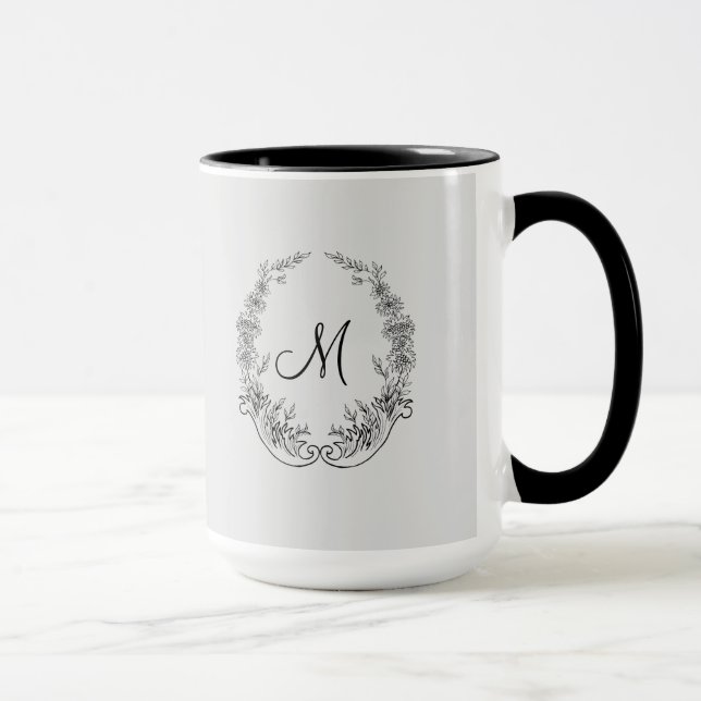 Mug Boss Lady Black Grey Monogram Ringer 15oz (Droite)