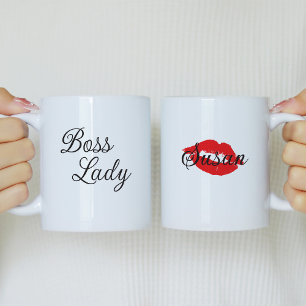 Mug Boss Lady Boug de café personnalisé avec lèvres ro