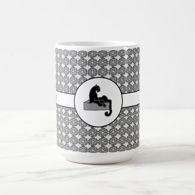 Mug Boss Lady Chat noir et fleurs Motifs (Centre)