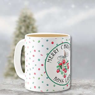 Mug Boss Lady, Noël Mistletoe Motif 11oz