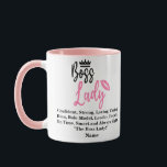 Mug Boss Lady, Nom Personnalisé Cadeau Pour Elle<br><div class="desc">Boss Lady,  Nom Personnalisé Cadeau Pour Elle</div>