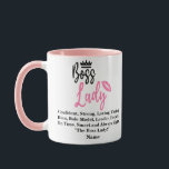 Mug Boss Lady, Nom Personnalisé Cadeau Pour Elle<br><div class="desc">Boss Lady, Nom Personnalisé Cadeau Pour Elle</div>