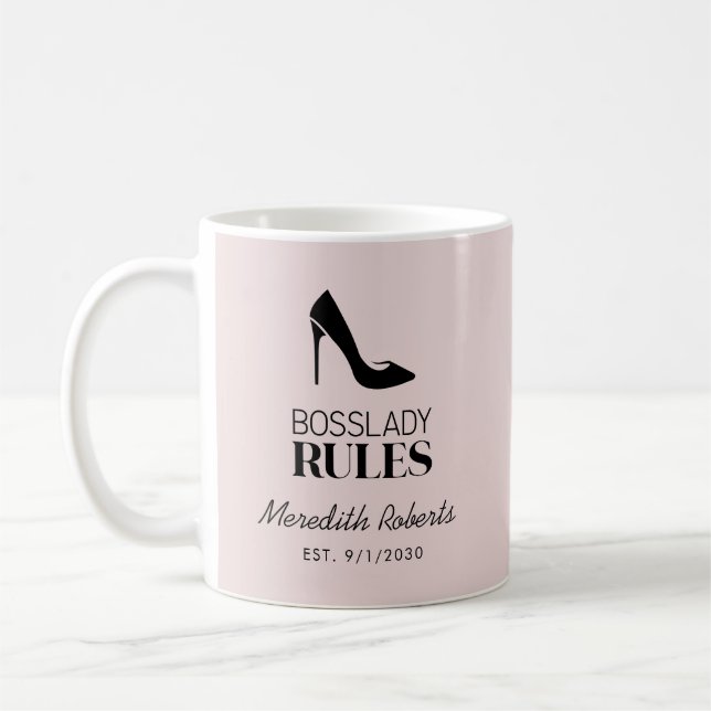 Mug Boss Lady Stiletto Logo Blush Personnalisé (Gauche)