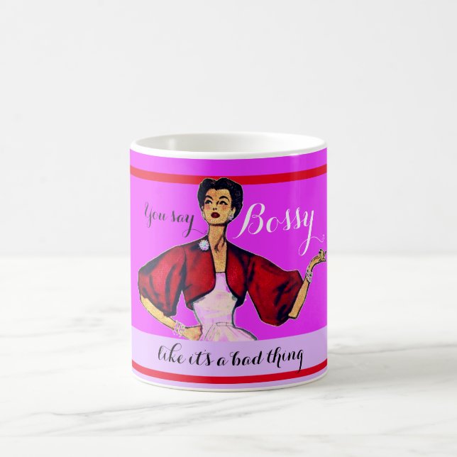 Mug Bossy Gal Retro Magenta (Centre)