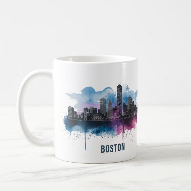 Mug Boston City Skyline, Boston Ma Skyline (Gauche)