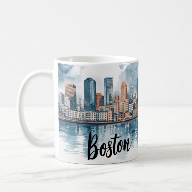 Mug Boston City Skyline, Boston Ma Us Skyline (Gauche)