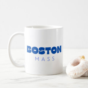 Mug Boston Massachusetts Bleu Moderne