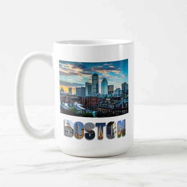 Mug Boston Massachusetts City Skyline Photo Voyage (Gauche)