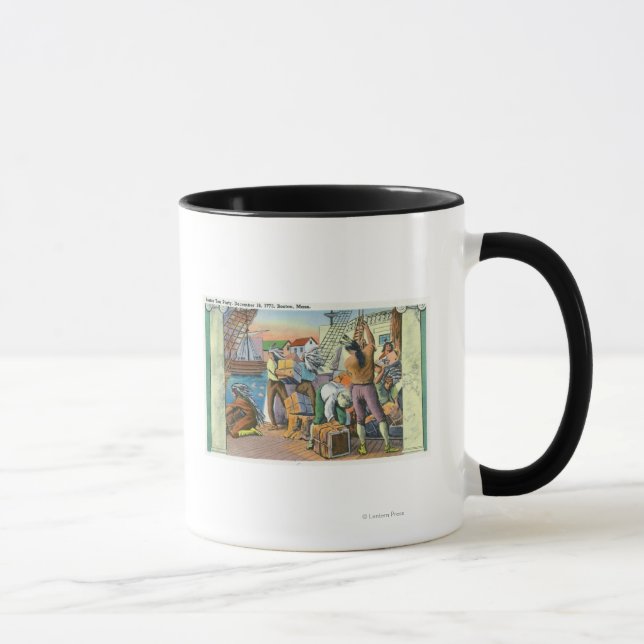 Mug Boston, MassachusettsBoston Tea Party scène (Droite)