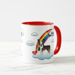 Mug Boston Terrier Bringé Et Blanc Mémorial Arc-En-Cie