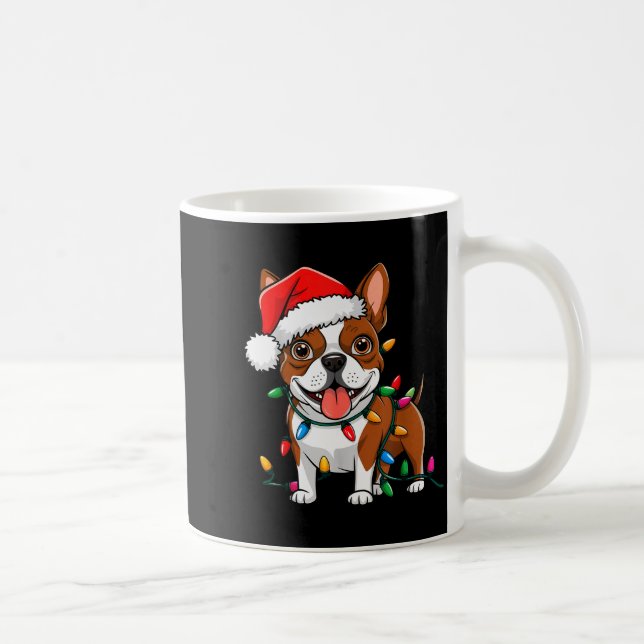 Mug Boston Terrier Christmas Lights Xmas Dogs Men Wome (Droite)