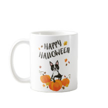 Boston Terrier Citrouille Fall quitte Halloween Mu