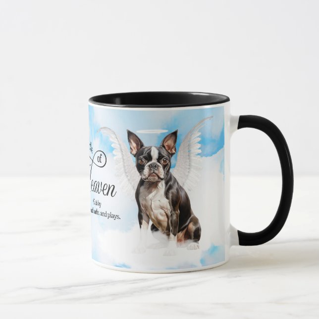 Mug Boston Terrier Dog Angel Custom Pet Memorial (Droite)