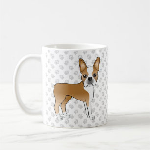 Mug Boston Terrier Fauve Mignon Chien de Dessin Animé