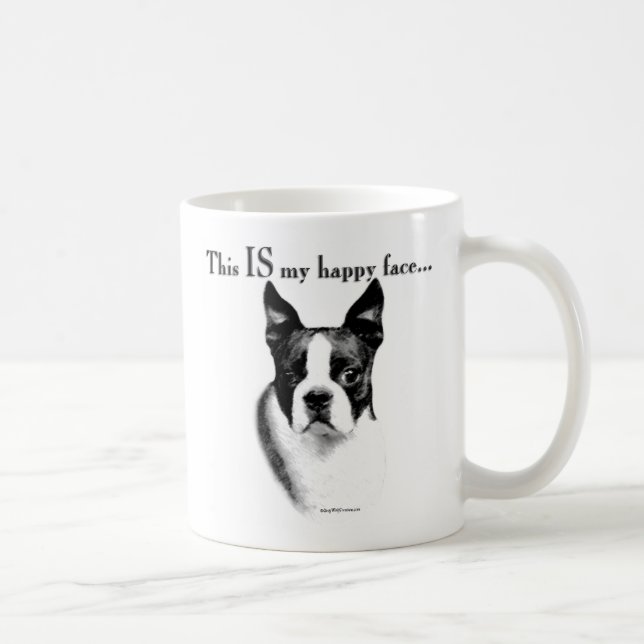 Mug Boston Terrier Joyeux Visage (Droite)