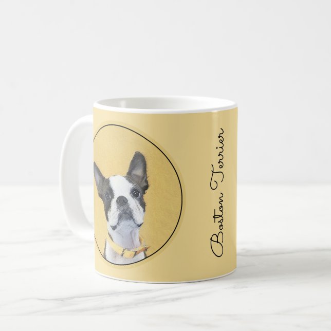 Mug Boston Terrier Peinture - Cute Original Chien Art (Devant gauche)