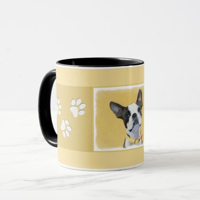 Mug Boston Terrier Peinture - Cute Original Chien Art (Devant gauche)