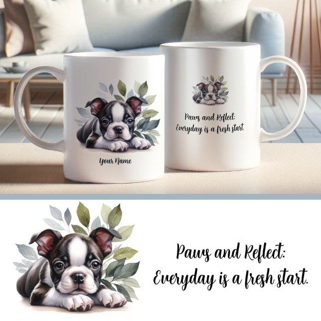 Mug Boston Terrier personnalisé avec un devis insp (Créateur téléchargé)