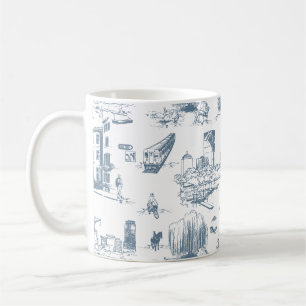 Mug Boston Toile Blue