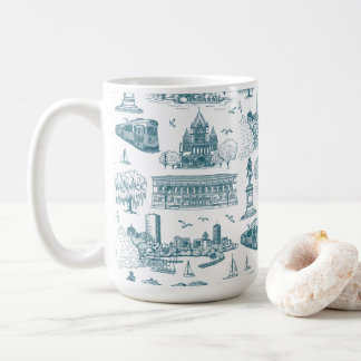 Mug Boston Toile (éd. anniversaire) bleu/blanc
