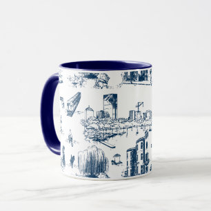 Mug Boston Toile Navy