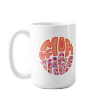 Botanical Colorful Orange Floral Mom of Three Kids