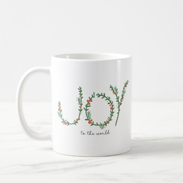 Mug Botanique d'hiver JOIE adorée Noël (Gauche)