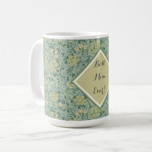 Mug Botanique Floral Antique Motif Turquoise et Jaune
