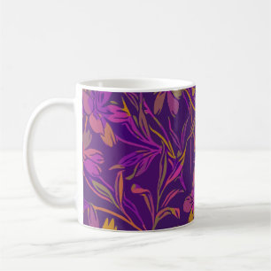 Mug Botanique Gras Motif Floral dans pourpre foncé