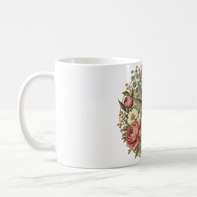 Mug Botanique Médaillon Floral Colibri (Gauche)