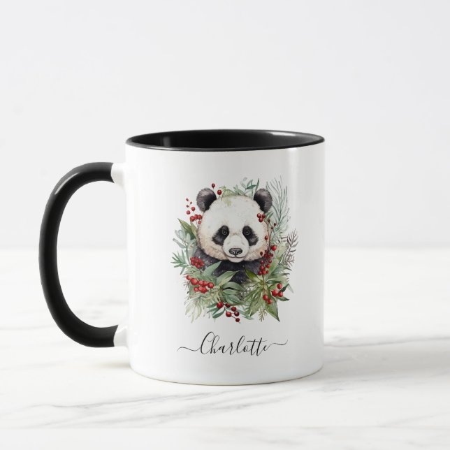 Mug Botaniques rustiques de Noël Panda (Gauche)