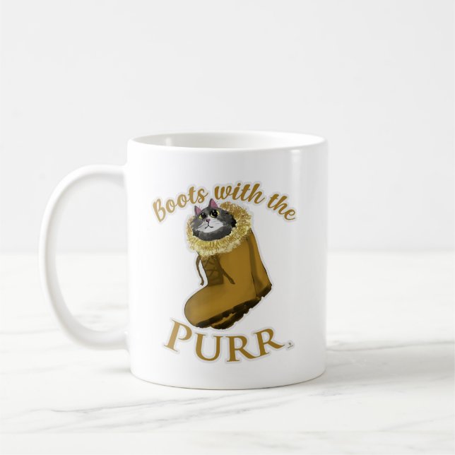 Mug Bottes avec kit de chaton à moustaches mode amusan (Gauche)