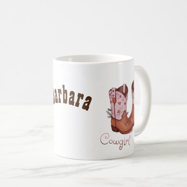 Mug Bottes branchées pour cowgirl | Style Occidental (Devant droit)