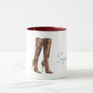 Mug Bottes brunes à talons hauts