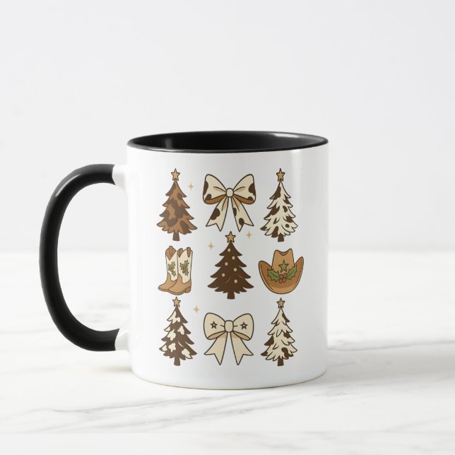 Mug Bottes de cow-boy de Noël Western Santa Xmas (Gauche)