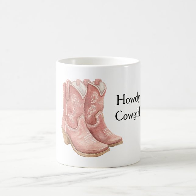Mug Bottes de cowboy de cowgirl rouges (Centre)