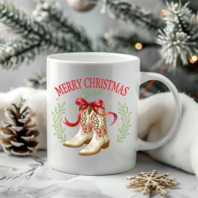 Mug Bottes de cowboy de Noël occidentales (Créateur téléchargé)