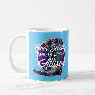 Mug Bottes de cowboy Favoris Bridesmaid bleu