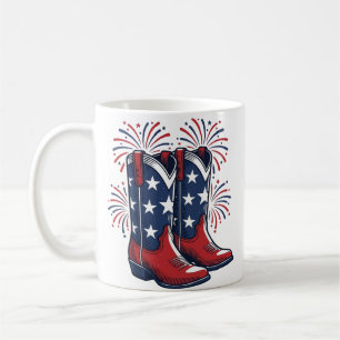 Mug Bottes de cowboy patriotiques conception de chemis