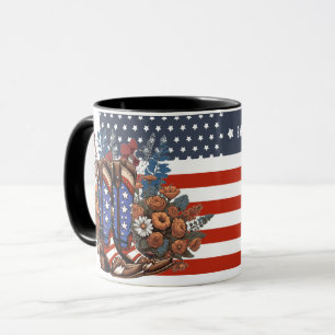 Mug Bottes de cowboy personnalisées Liberté à l'améric