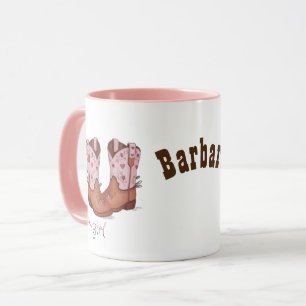 Mug Bottes de cowgirl modernes Cute occidentale